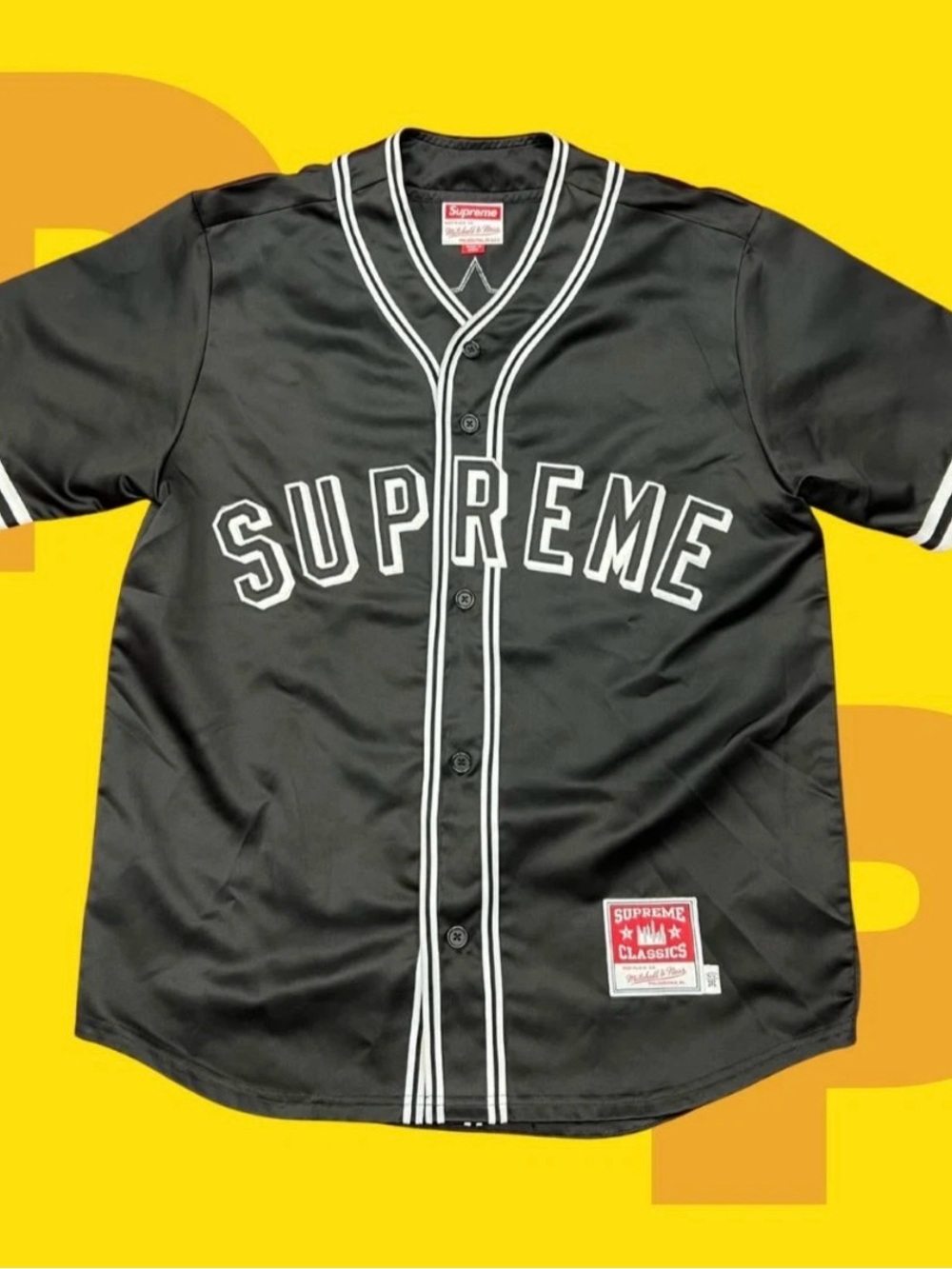 Supreme Mitchell & Ness Satin Baseball Jersey (Small)